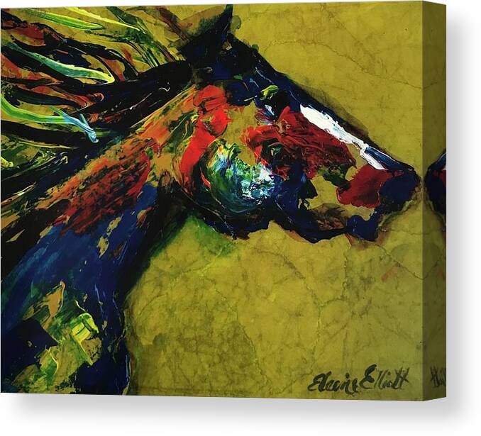 Horses Canvas Print featuring the painting Running Horse by Elaine Elliott