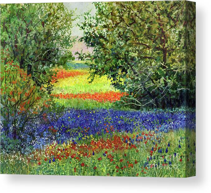 Bluebonnet Canvas Print featuring the painting Rural Heaven by Hailey E Herrera