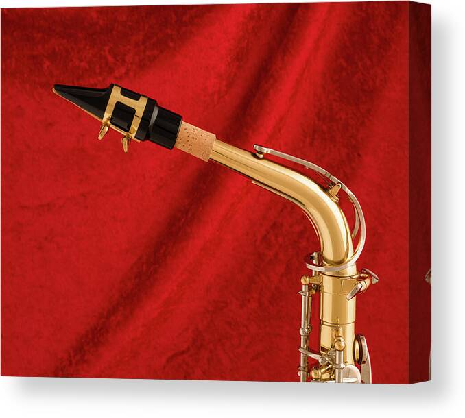  Canvas Print featuring the photograph Saxophone 2412.114 by M K Miller