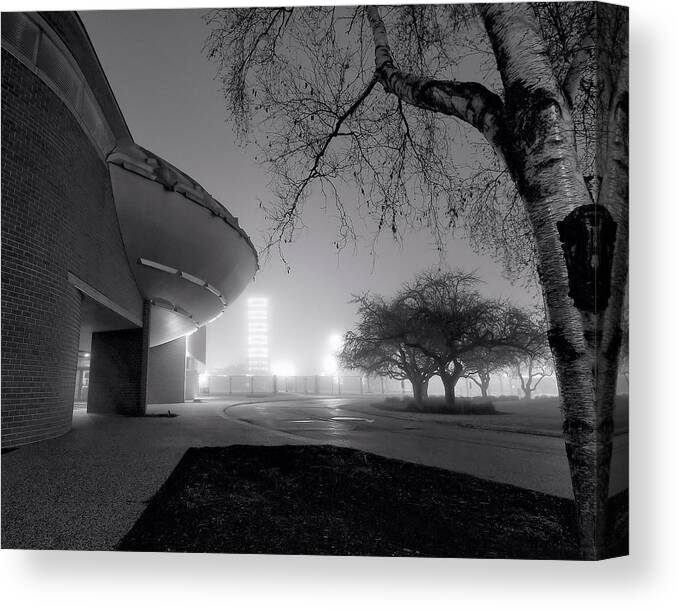 Sc Johnson Canvas Print featuring the photograph SC Johnson Golden Rondelle BW by Scott Olsen