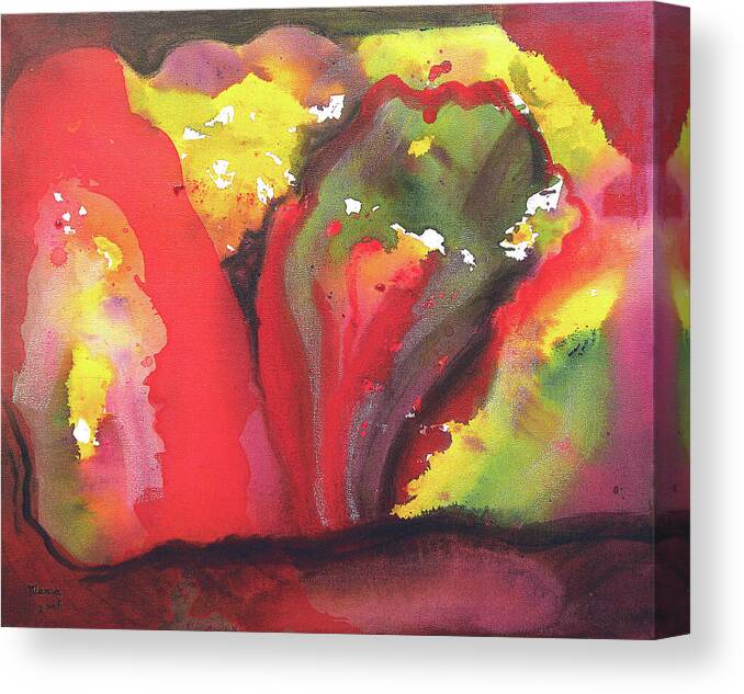 Abstract Canvas Print featuring the painting Second Bloom by Maria Meester