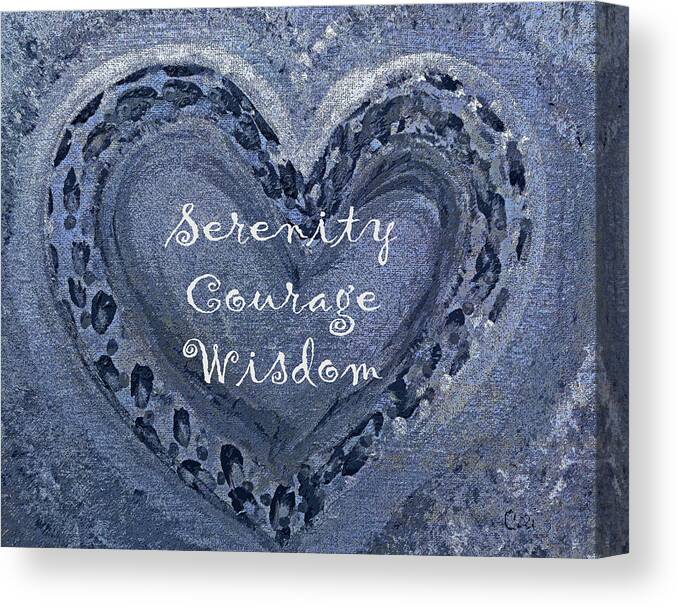 Serenity Canvas Print featuring the painting Serenity Courage Wisdom 413 by Corinne Carroll