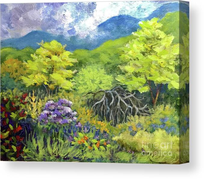Mountain Canvas Print featuring the painting Sherrill's Inn by Anne Marie Brown