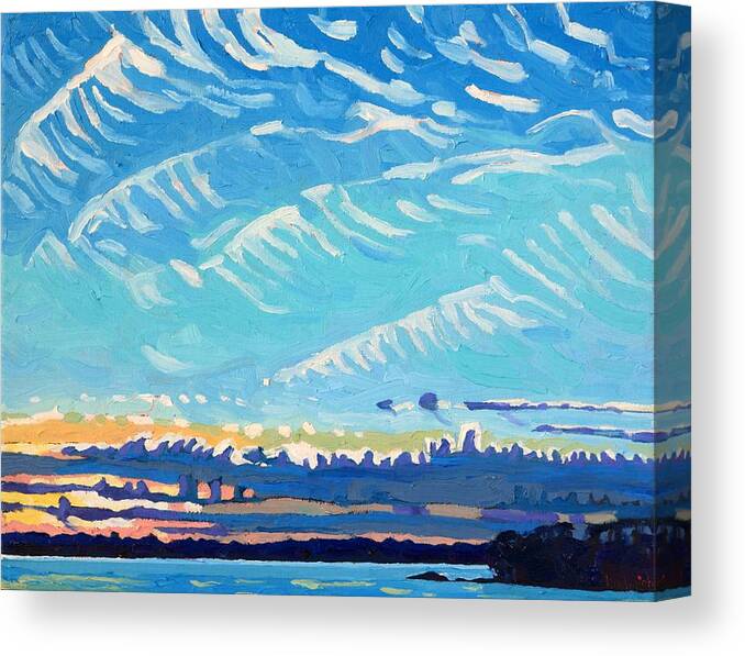 2583 Canvas Print featuring the painting Singleton November Castellanus at Sunset by Phil Chadwick