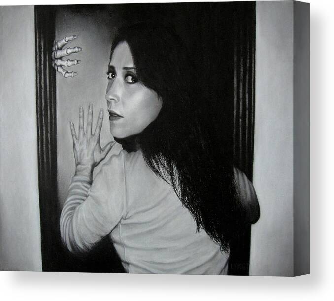 Woman Canvas Print featuring the painting Skeleton in the Closet by Lynet McDonald