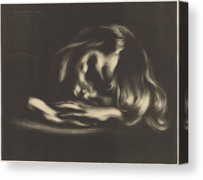 Eugene Carriere Canvas Print featuring the drawing Sleep by Eugene Carriere