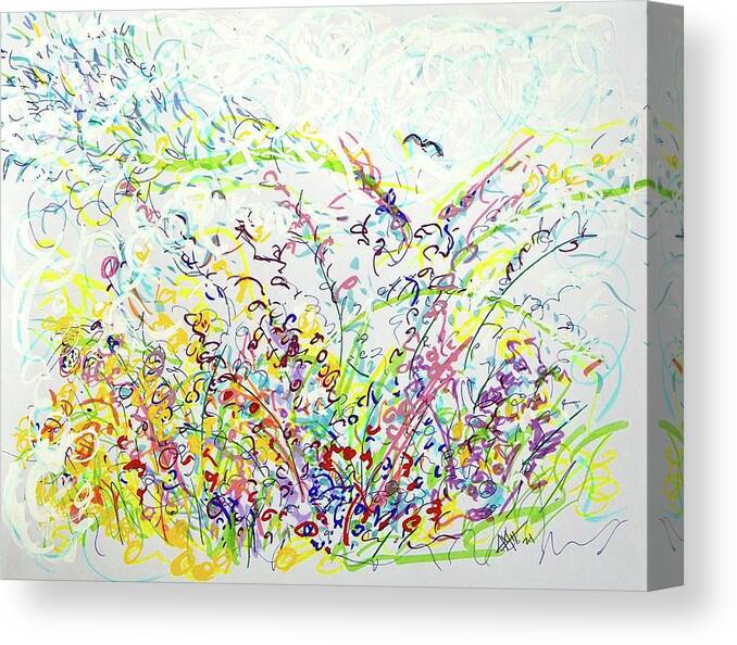 Nature Canvas Print featuring the painting Spring Snow Squall by Alida M Haslett