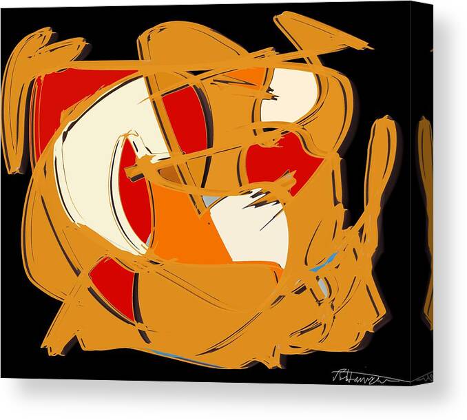 Abstract Canvas Print featuring the digital art Spilt Tomato Soup by Ruth Harrigan