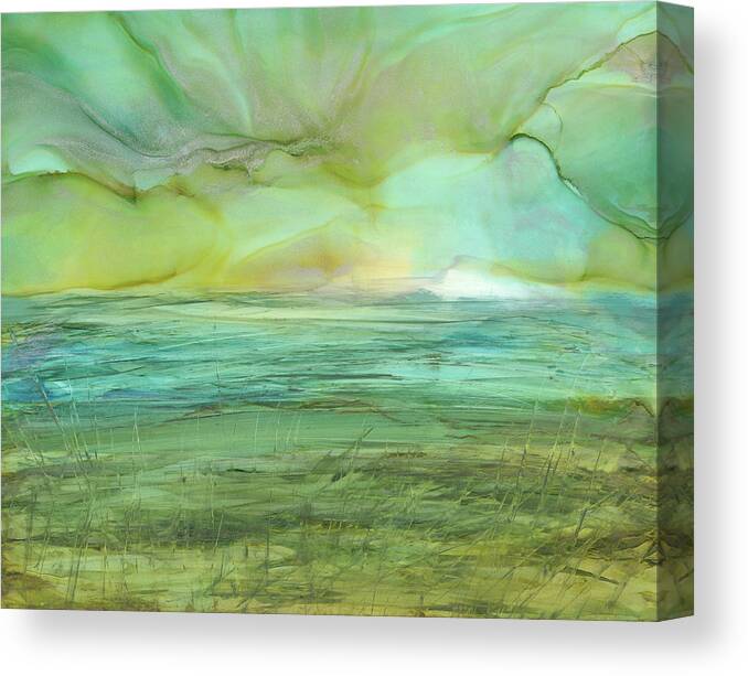 Seascape Canvas Print featuring the painting Spirit In The Sky by Kimberly Deene Langlois