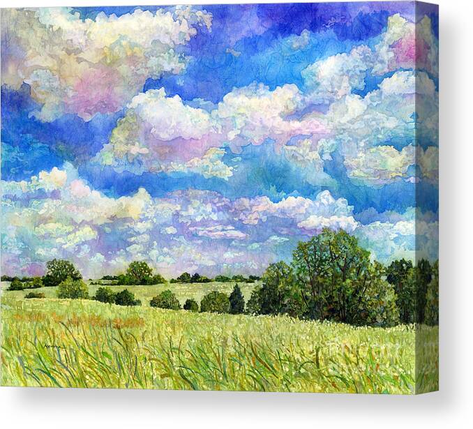 Clouds Canvas Print featuring the painting Spring Day by Hailey E Herrera