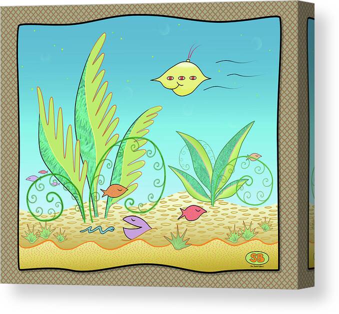 Fish Canvas Print featuring the digital art Spyfish by Susan Bird Artwork