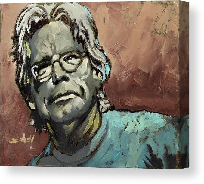 Stephen Canvas Print featuring the painting Stephen King by Sv Bell