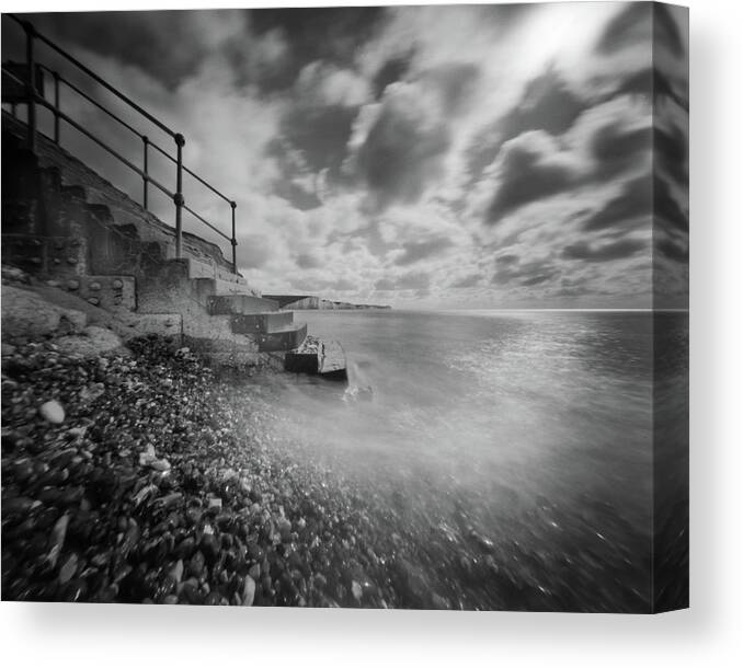  Canvas Print featuring the photograph Steps to the sea by Will Gudgeon