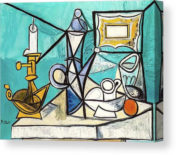 Still Life With Lamp by Pablo Picasso 1944 Canvas Print Canvas Art by Pablo Picasso - Pixels