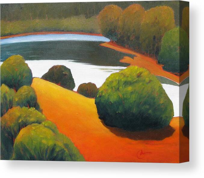 Lake Canvas Print featuring the painting Still Waters by Gary Coleman