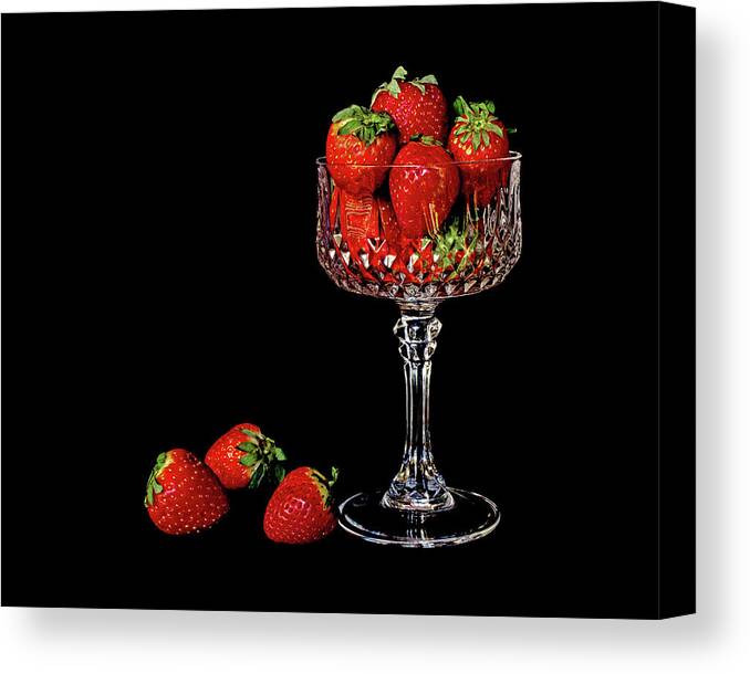 Still Life Canvas Print featuring the photograph Strawberries and Crystal by Ira Marcus