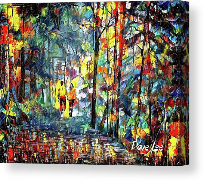 Fall Canvas Print featuring the digital art Strolling Through the Colors by Dave Lee