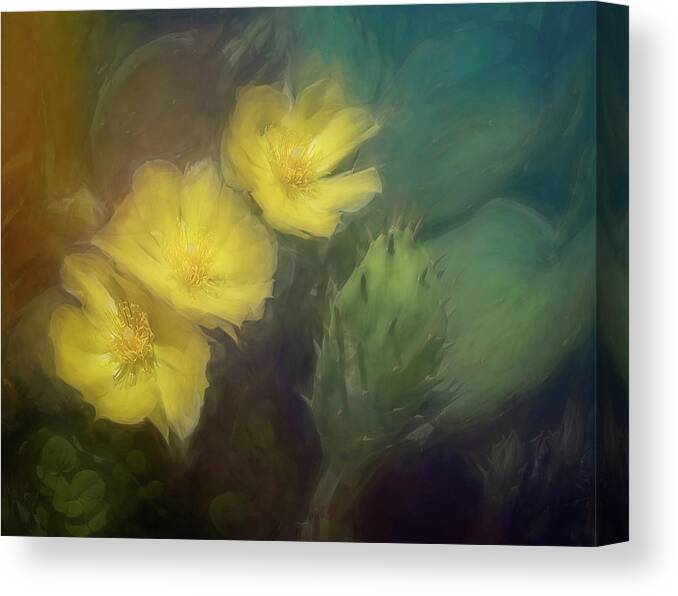 Flower Canvas Print featuring the photograph Summer Cactus Flower by Sylvia Goldkranz