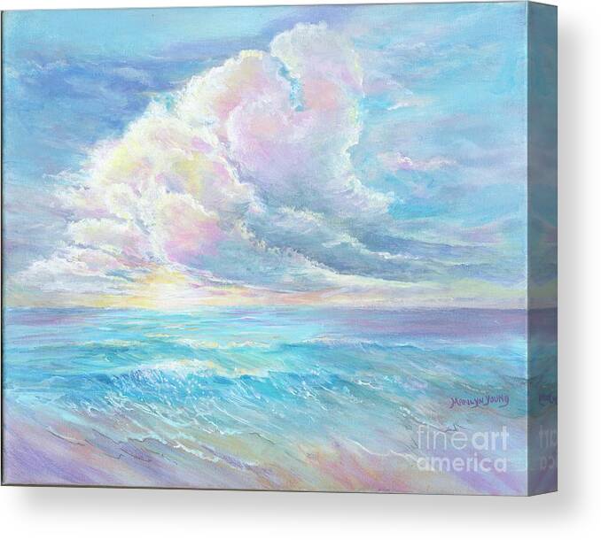 Sky Canvas Print featuring the painting Surf and Sky by Marilyn Young