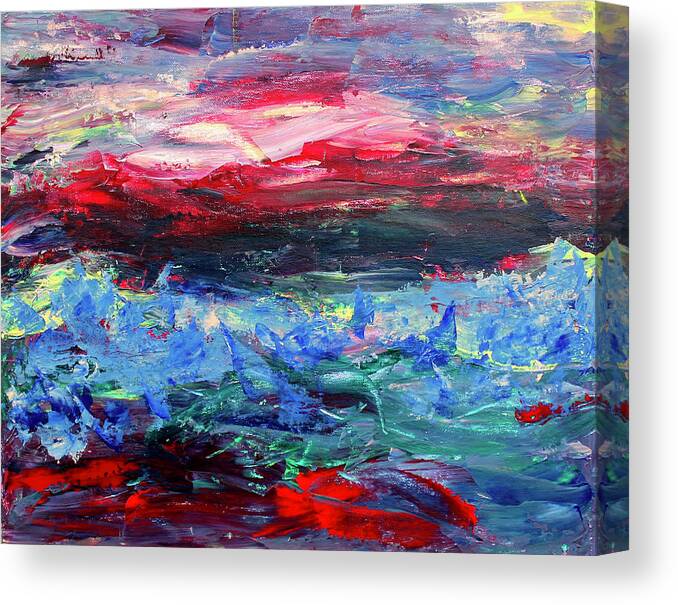 Ocean Canvas Print featuring the painting Tempest by Teresa Moerer