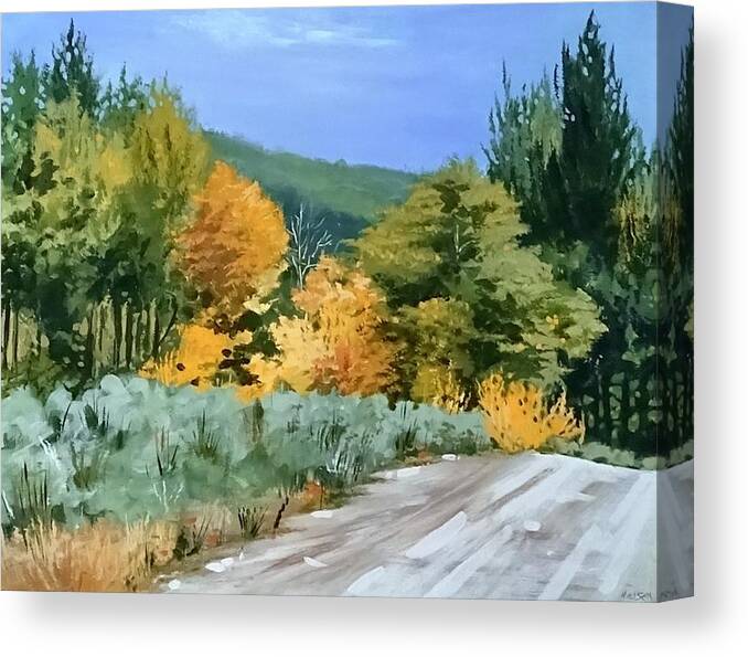Teton Mountains Canvas Print featuring the painting Teton Sage by Outre Art Natalie Eisen