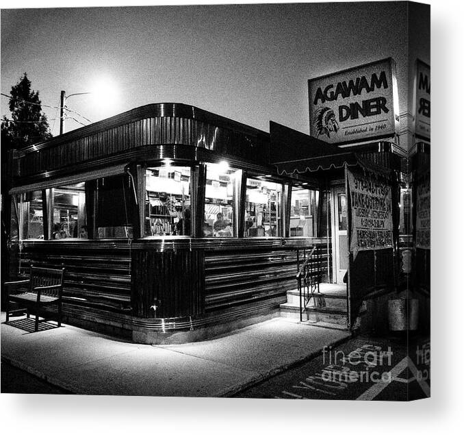 New England Canvas Print featuring the photograph The Agawam Diner by Mary Capriole