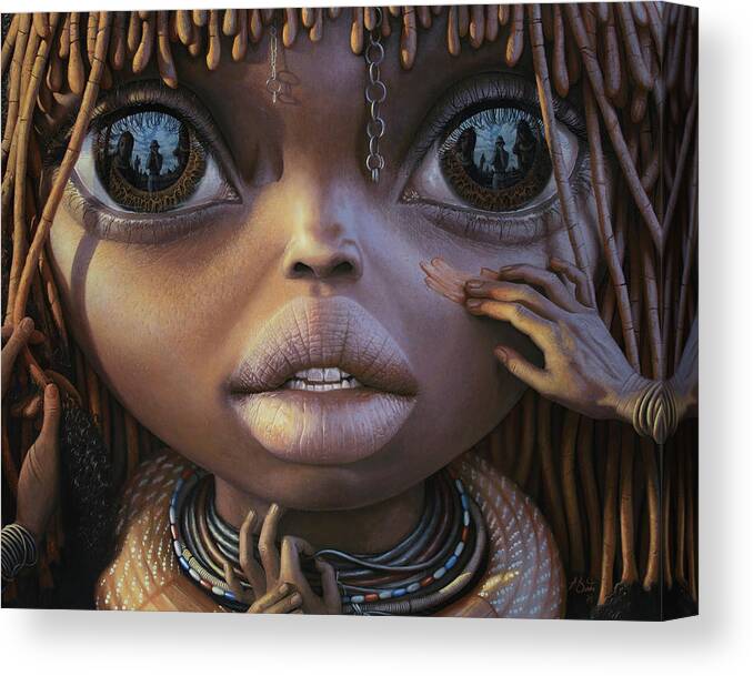 Himba Canvas Print featuring the painting The Beauty Will Save The World II by Adrian Borda