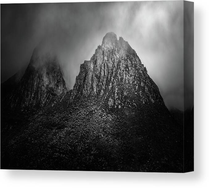 Monochrome Canvas Print featuring the photograph Mountain by Grant Galbraith