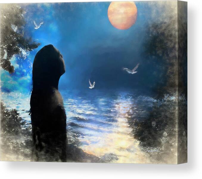 Moon Canvas Print featuring the photograph The Dreamer by Shara Abel