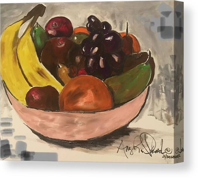  Canvas Print featuring the painting The Fruit by Angie ONeal