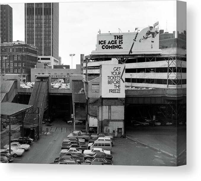 Atlanta Canvas Print featuring the photograph The Ice Age is coming to Atlanta, 1974 by John Simmons