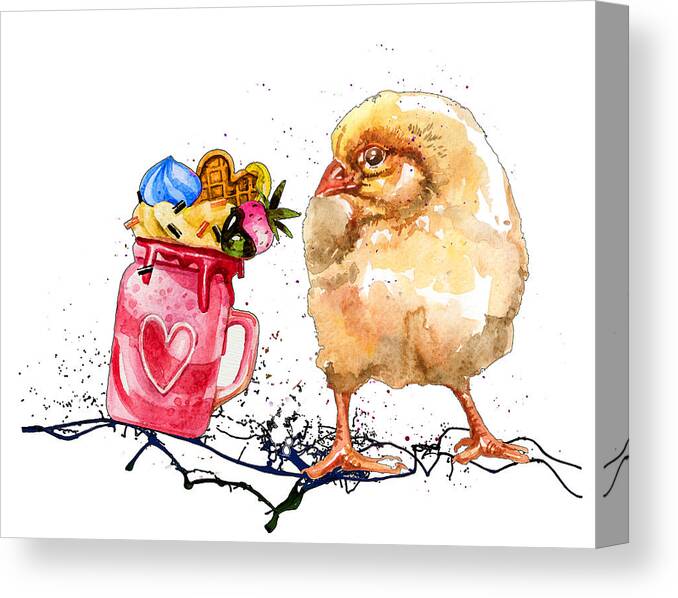 Food Canvas Print featuring the painting The Little Gourmand 08 by Miki De Goodaboom