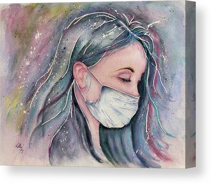 Fashion Canvas Print featuring the painting The Mask by Kelly Mills