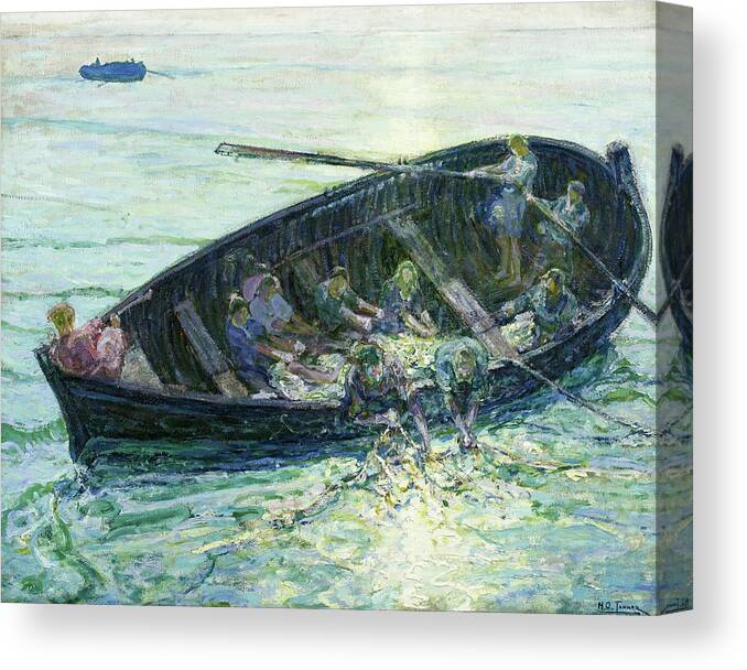 Henry Ossawa Tanner Canvas Print featuring the painting The Miraculous Haul of Fishes, 1914 by Henry Ossawa Tanner