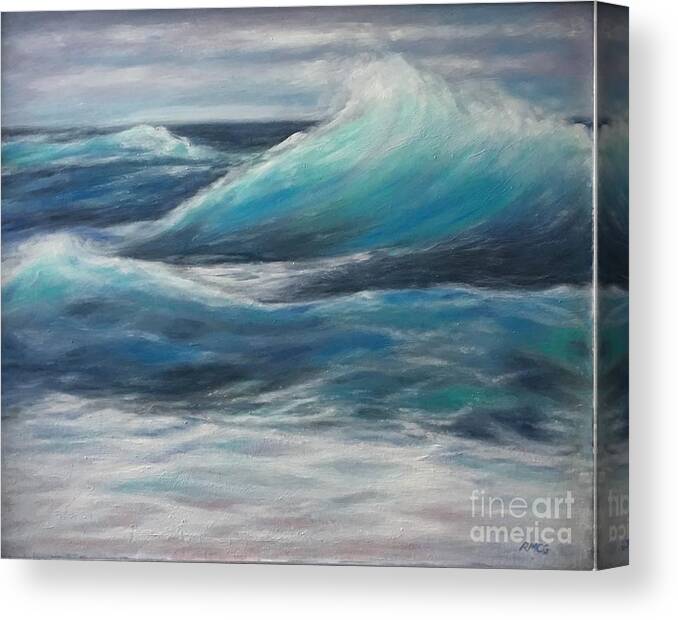 Ocean Canvas Print featuring the painting The Ocean's Push and Pull by Rose Mary Gates