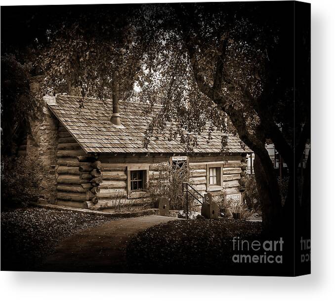 Log-cabin Canvas Print featuring the photograph The Ranch House by Kirt Tisdale