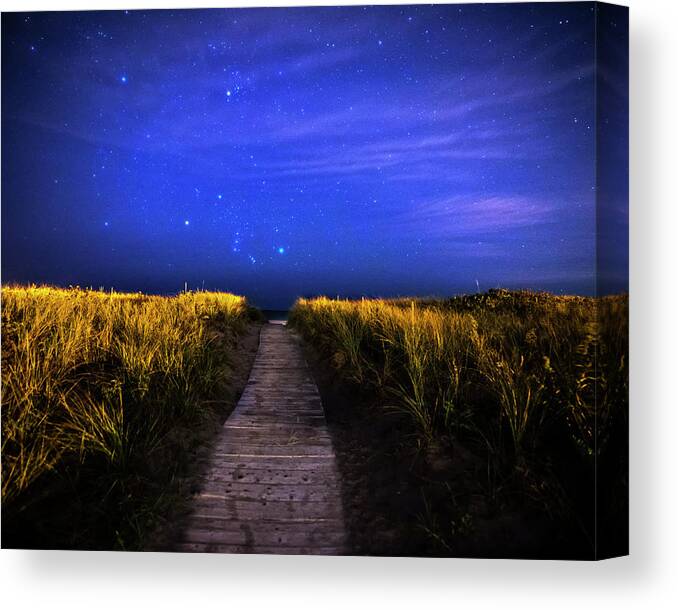Gloucester Canvas Print featuring the photograph The Starry Path to Good Harbor Beach in Gloucester, MA by Toby McGuire