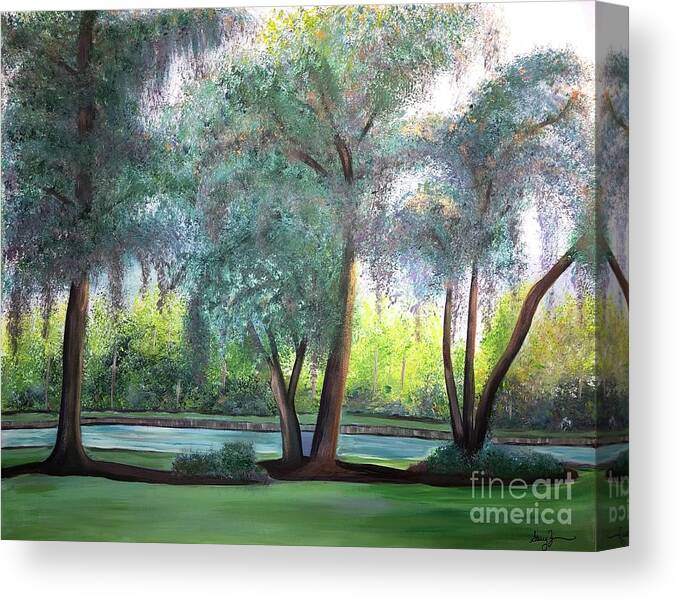 Hilton Head Canvas Print featuring the painting The Villa by Stacey Zimmerman