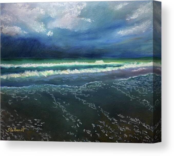 Topsail Beach Canvas Print featuring the painting Wash Of Waves by Shirley Galbrecht