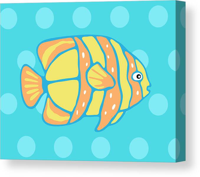 Fish Canvas Print featuring the painting Too Cool For School I by Nikita Coulombe
