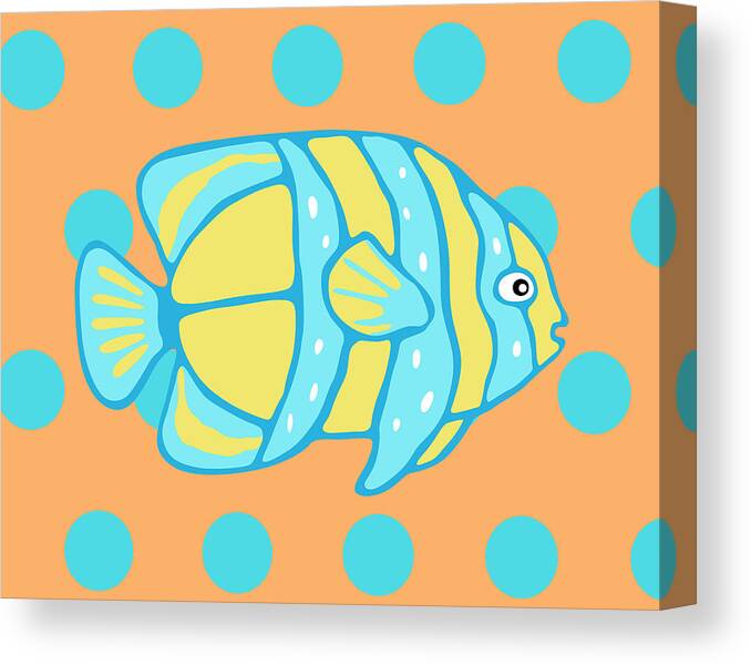 Fish Canvas Print featuring the painting Too Cool For School III by Nikita Coulombe