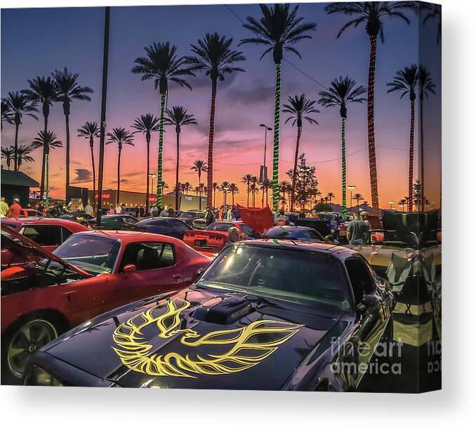 Pontiac Canvas Print featuring the photograph TransAm Sunset by Darrell Foster