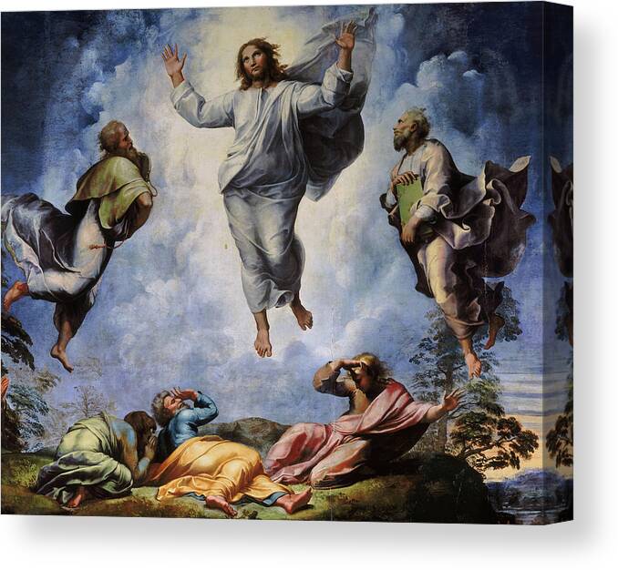 Raphael Canvas Print featuring the painting Transfiguration of Jesus, 1520 by Raphael