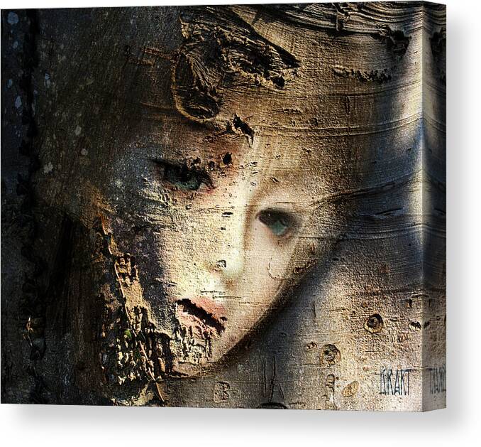 Tree Canvas Print featuring the mixed media Trees are human too by Kira Bodensted