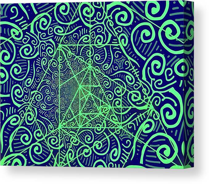Keltic Canvas Print featuring the photograph Triskele Abstract Duotone by Judy Kennedy