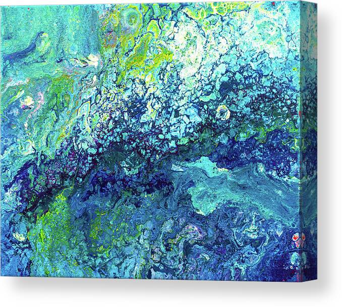 Turquoise Canvas Print featuring the painting Turquoise Flow by Maria Meester
