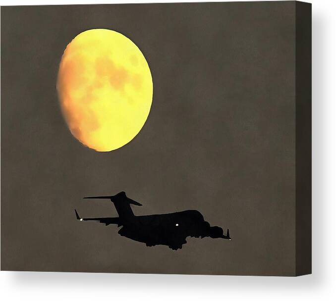 Moon Canvas Print featuring the mixed media Twilight Arrival under A Waxing Moon by Christopher Reed