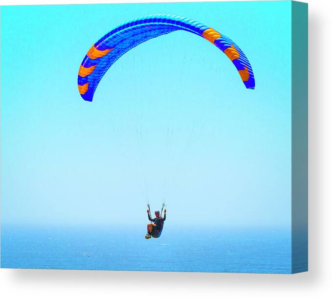 Paragliders Canvas Print featuring the photograph Up, Up and Away 14 5.29.22 by Lindsay Thomson