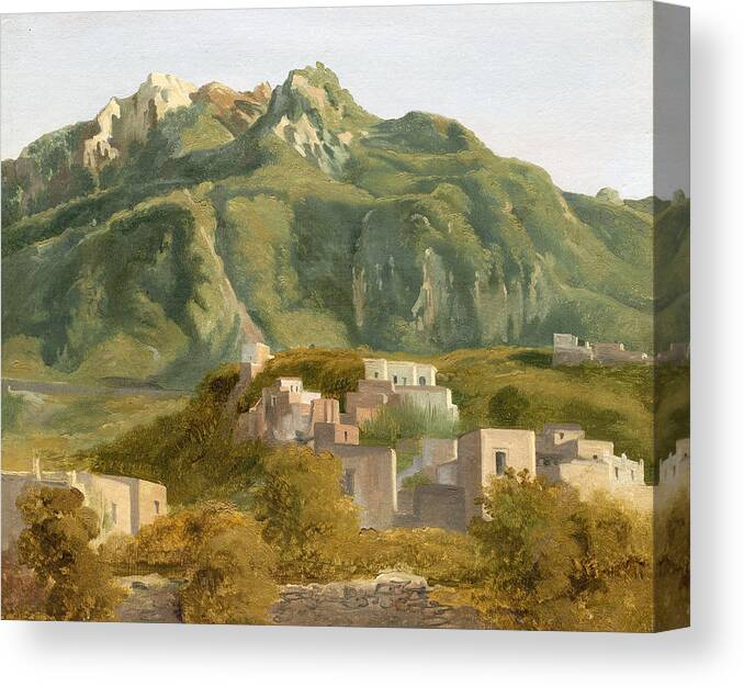 Sebastien Norblin Canvas Print featuring the painting Village on the Island of Ischia by Sebastien Norblin