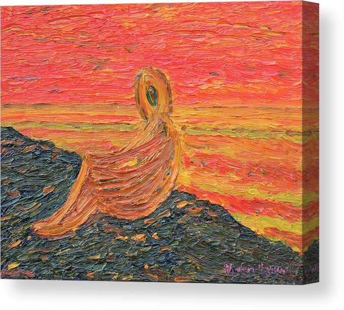 Beach Canvas Print featuring the painting Voice of the Sea by Vadim Levin